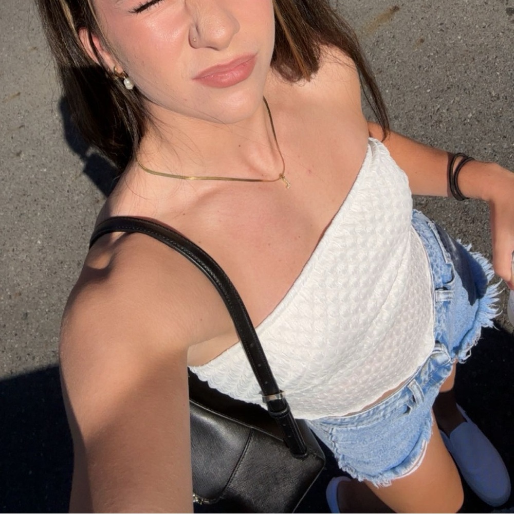 White bando top